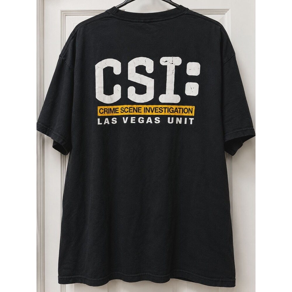 Vintage Y2K CSI Las Vegas Unit TV Show Double Sided Promo T Shirt Men's XL